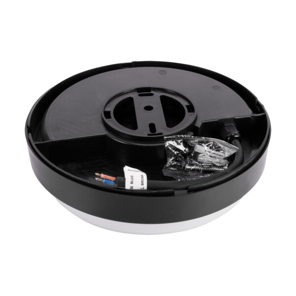 Plafonnier LED extérieur D : 21 cm IP65 noir blanc 4100 K
