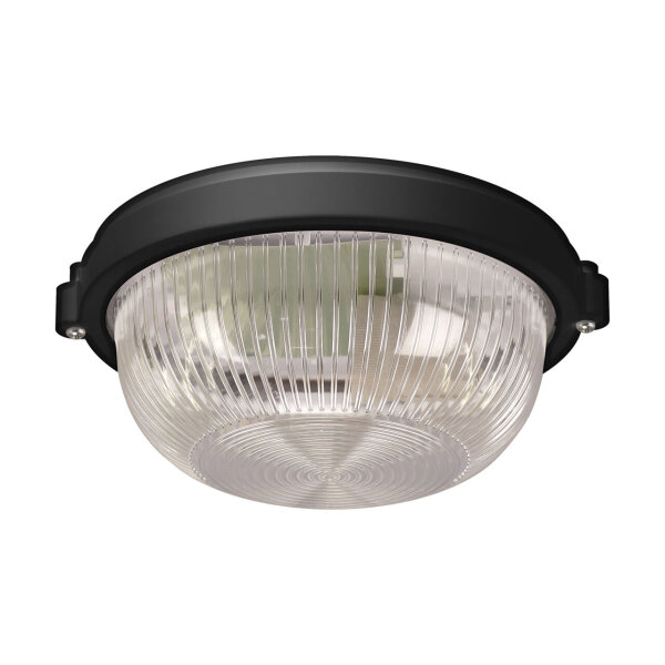 Lampe de plafonnier extérieur Maritim Ø 18 cm petit IP65 noir E27