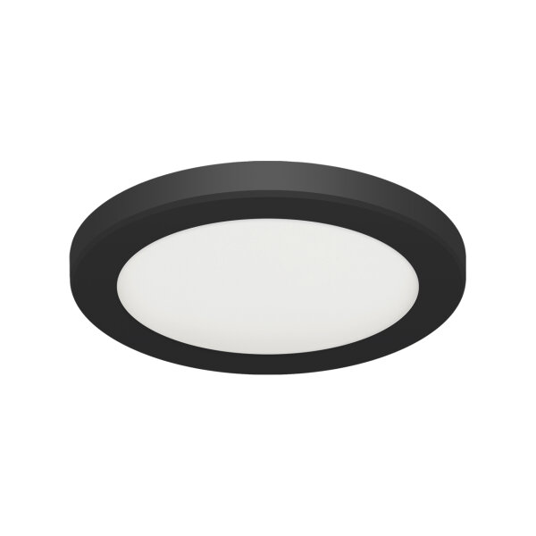 Lampe de plafonnier LED ronde D : 16,7 cm encastré noir