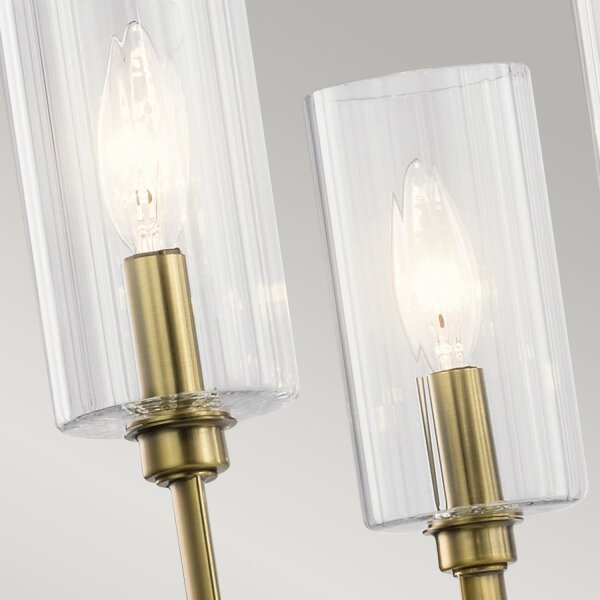 Lustre métal verre L : 68,6 cm Art déco en laiton CLAVA