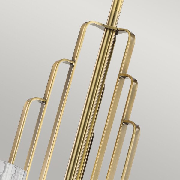 Lustre métal verre L : 68,6 cm Art déco en laiton CLAVA