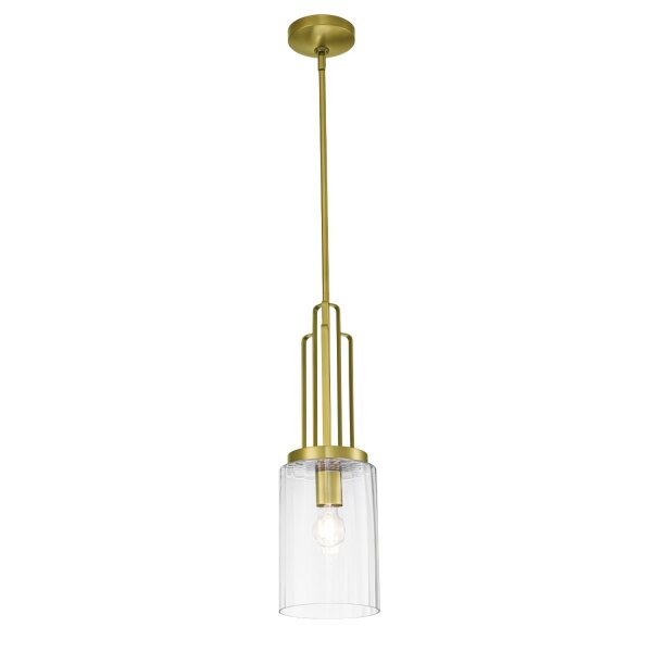 Lampe à suspendre verre métal E27 17,8 cm de large Art Déco