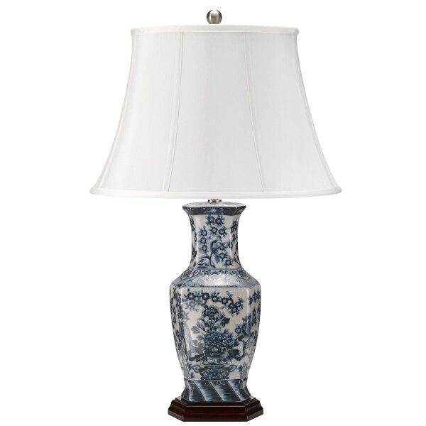 Lampe de table artistique ESTERA 75 cm Porcelaine Bleu Blanc