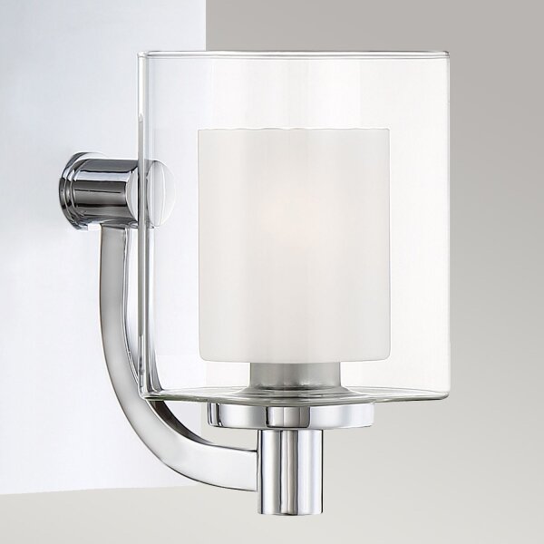 Applique salle de bain avec LED G9 H : 23,2 cm IP44 Chrome Blanc Métal Verre