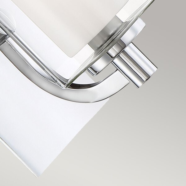 Applique salle de bain avec LED G9 H : 23,2 cm IP44 Chrome Blanc Métal Verre