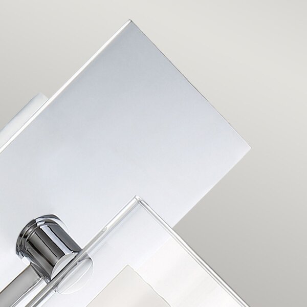Applique salle de bain avec LED G9 H : 23,2 cm IP44 Chrome Blanc Métal Verre