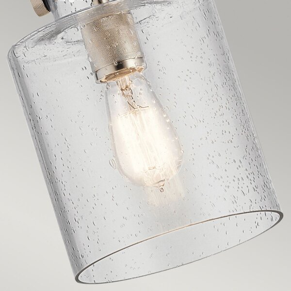 Lampe à suspendre E27 métal verre 18 cm de large H : max. 141,6 cm
