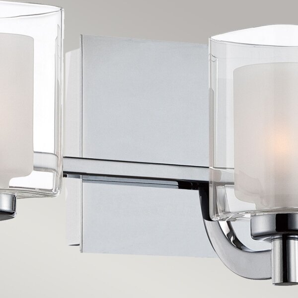 Lustre salle de bain IP44 Ø 38,4 cm métal verre chrome blanc