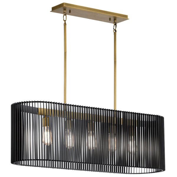 Suspension noir laiton L : 101,6 cm 5x E27 métal