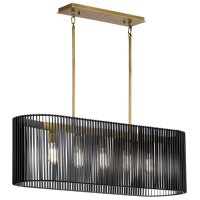 Suspension noir laiton L : 101,6 cm 5x E27 m&eacute;tal