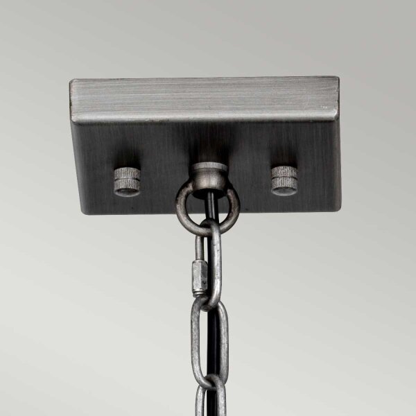 Suspension métal verre L : 39,4 cm Gris Gunmetal 4x E27