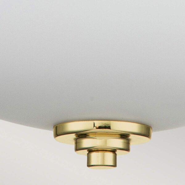 Plafonnier salle de bain rond Ø 33,5 cm IP44 laiton blanc 2x E27