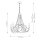 Lustre métal perles en bois 71,1 cm de large Shabby gris antique