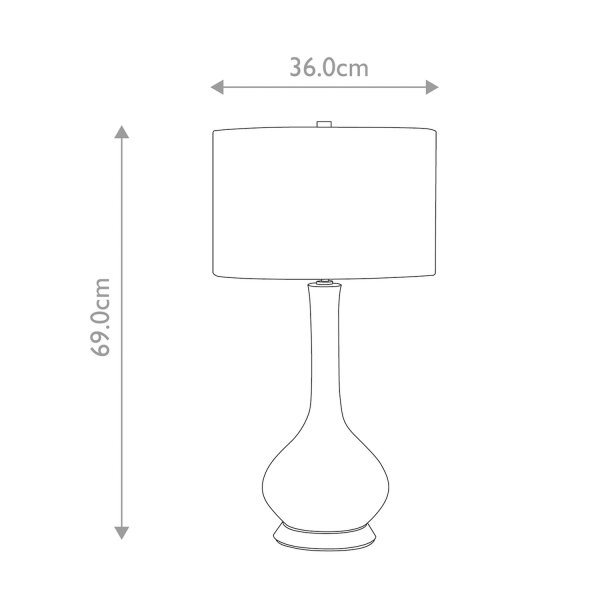 Lampe de table céramique tissu E27 hauteur 69 cm blanc rose