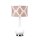 Lampe de table céramique tissu E27 hauteur 69 cm blanc rose