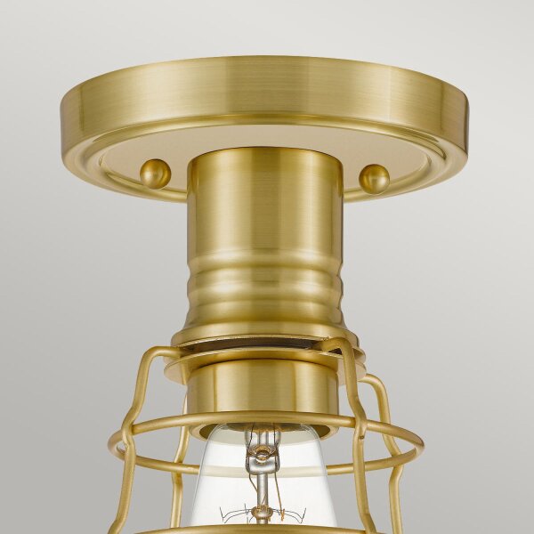 Lampe de plafonnier E27 métal Ø 14,5 cm rond en laiton