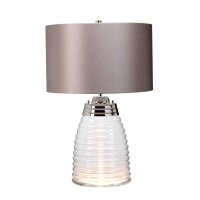 Lampe de table tissu verre 64,3 cm pied...