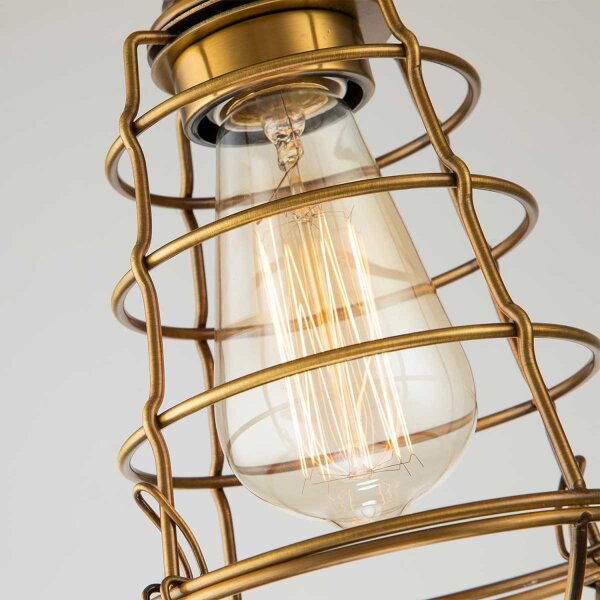 Lampe de plafonnier laiton antique D : 14,5 cm petit métal E27