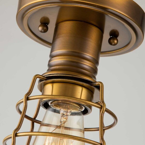Lampe de plafonnier laiton antique D : 14,5 cm petit métal E27