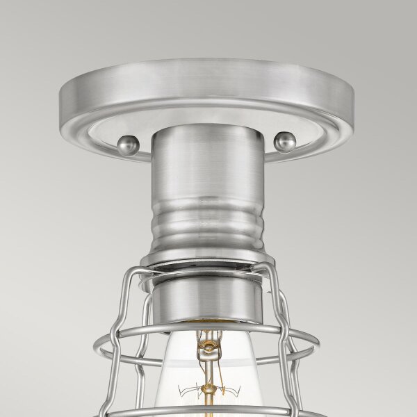 Plafonnier en métal Ø 14,5 cm petit nickel brossé