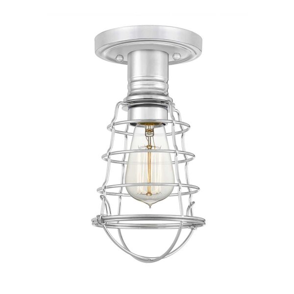 Lampe de plafonnier petit métal Ø 14,5 cm en chrome poli Vintage
