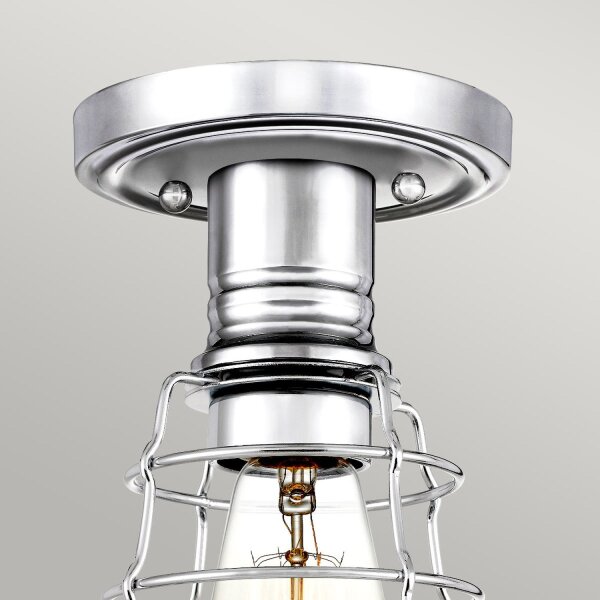 Lampe de plafonnier petit métal Ø 14,5 cm en chrome poli Vintage