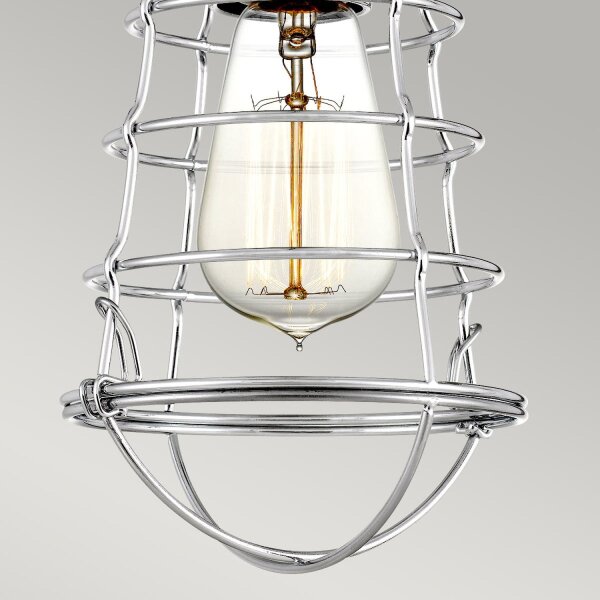 Lampe de plafonnier petit métal Ø 14,5 cm en chrome poli Vintage