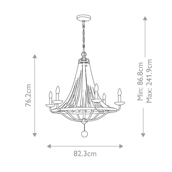 Grand lustre Ø 82,3 cm Rustique Métal Bois Gris antique