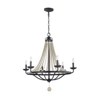Grand lustre Ø 82,3 cm Rustique Métal Bois...