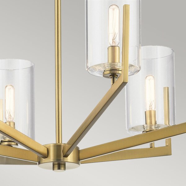 Lustre avec abat-jour Ø 71,1 cm réglable en hauteur métal verre