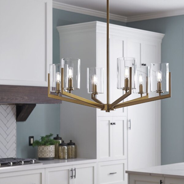 Lustre avec abat-jour Ø 71,1 cm réglable en hauteur métal verre