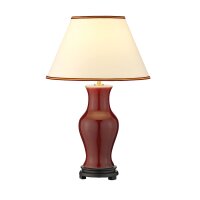 Lampe de table Porcelaine 56 cm Rouge Ecru E27 Abat-jour...