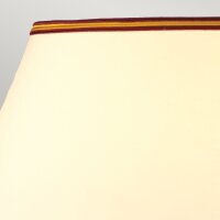 Lampe de table Porcelaine 56 cm Rouge Ecru E27 Abat-jour...