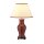Lampe de table Porcelaine 56 cm Rouge Ecru E27 Abat-jour en tissu