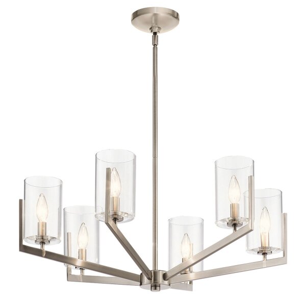 Lustre métal verre E14 H : max. 123,7 cm réglable