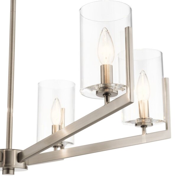 Lustre métal verre E14 H : max. 123,7 cm réglable
