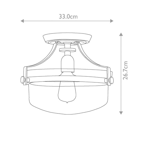 Lampe de plafonnier métal verre E27 Ø 33 cm rond ALONSO