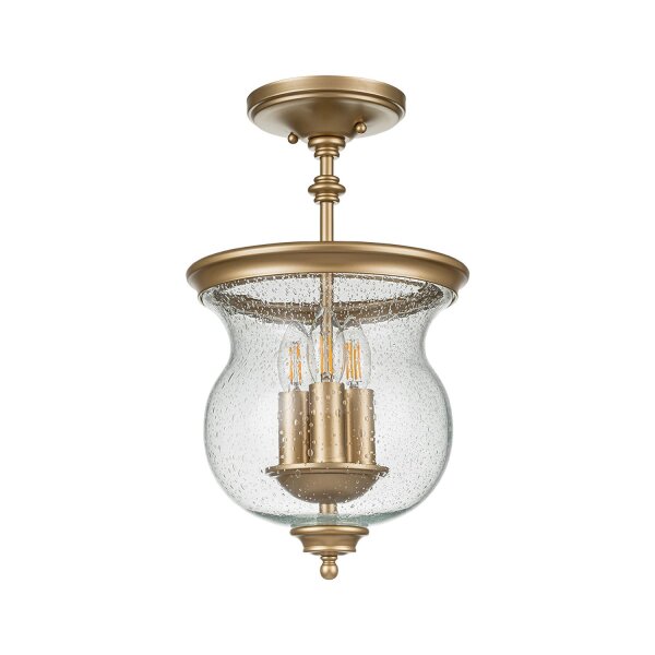 Lampe de plafonnier Abat-jour en verre D : 25,4 cm en laiton réglable en hauteur
