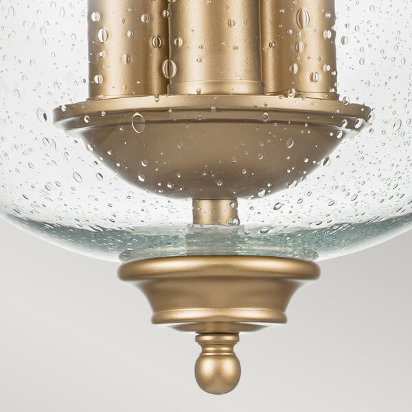 Lampe de plafonnier Abat-jour en verre D : 25,4 cm en laiton réglable en hauteur