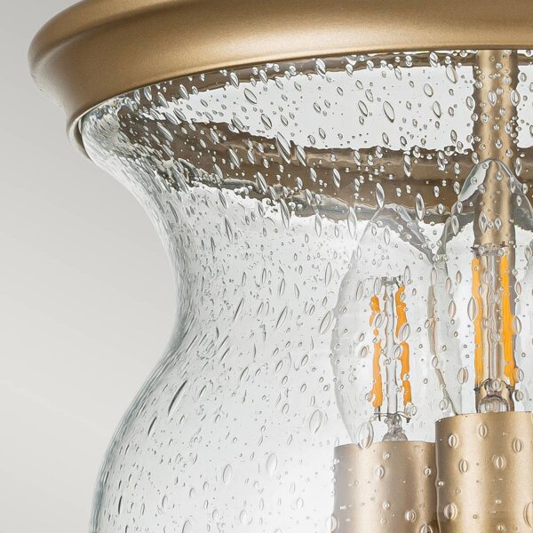Lampe de plafonnier Abat-jour en verre D : 25,4 cm en laiton réglable en hauteur