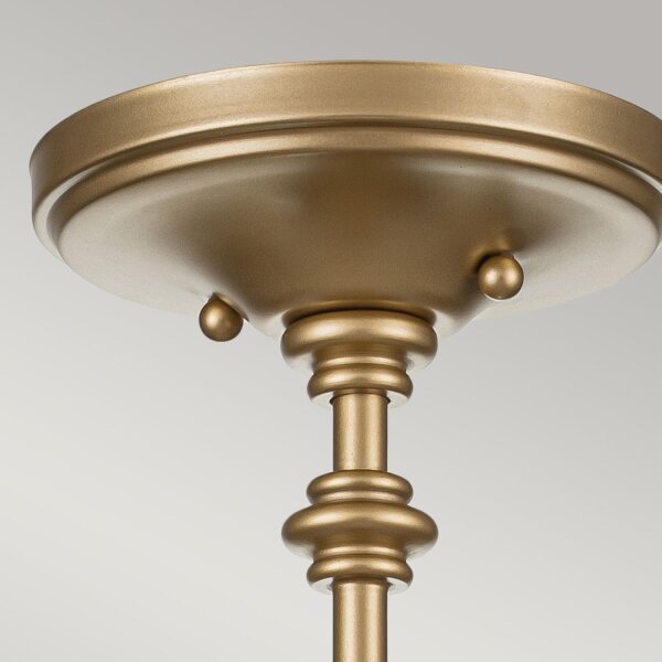 Lampe de plafonnier Abat-jour en verre D : 25,4 cm en laiton réglable en hauteur