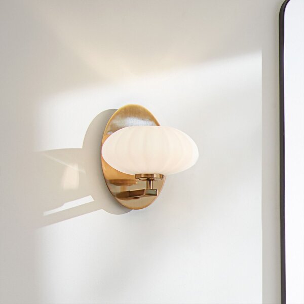Luminaire de salle de bain mural LED G9 IP44 H : 20,3 cm en or blanc