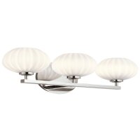 Lampe de salle de bain murale métal verre 63,5 cm...