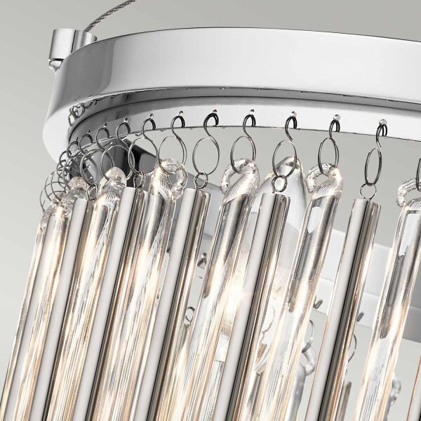Lampe de plafonnier cristal métal D : 38,1 cm Chrome 3x E14 rond