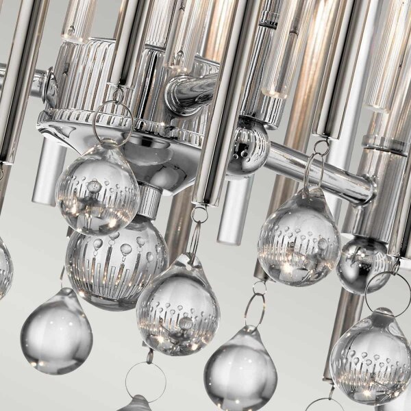 Lampe de plafonnier cristal métal D : 38,1 cm Chrome 3x E14 rond