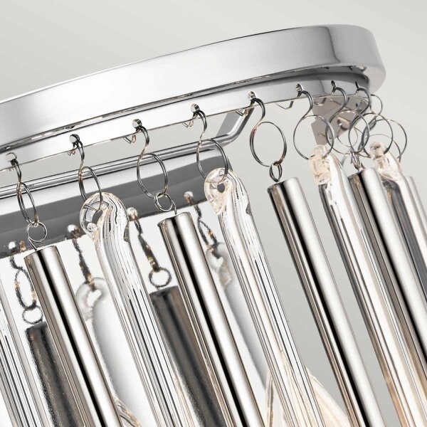Applique murale cristal H : 31,2 cm chrome poli élégant