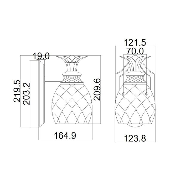 Lampe de salle de bain Lampe murale salle de bain IP44 verre laiton massif avec LED G9