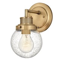 Lampe de salle de bain murale verre m&eacute;tal E27 IP44...