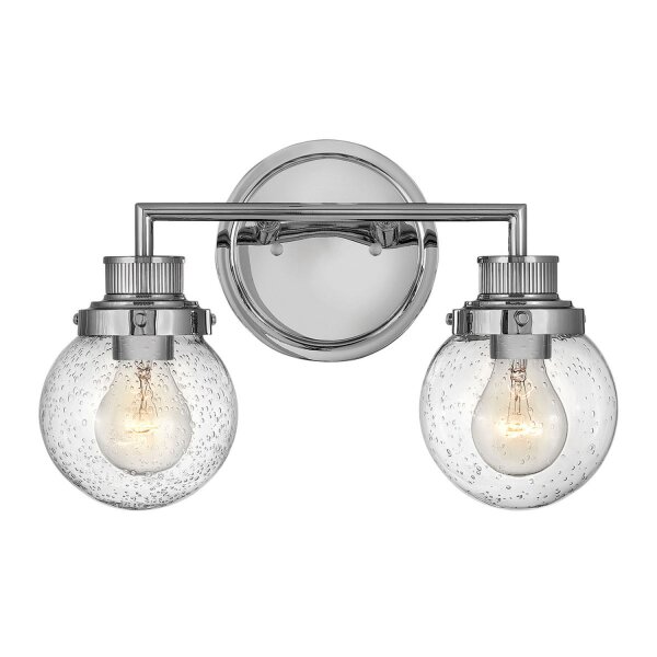 Lampe de salle de bain métal verre E27 IP44 L : 37,3 cm Vintage