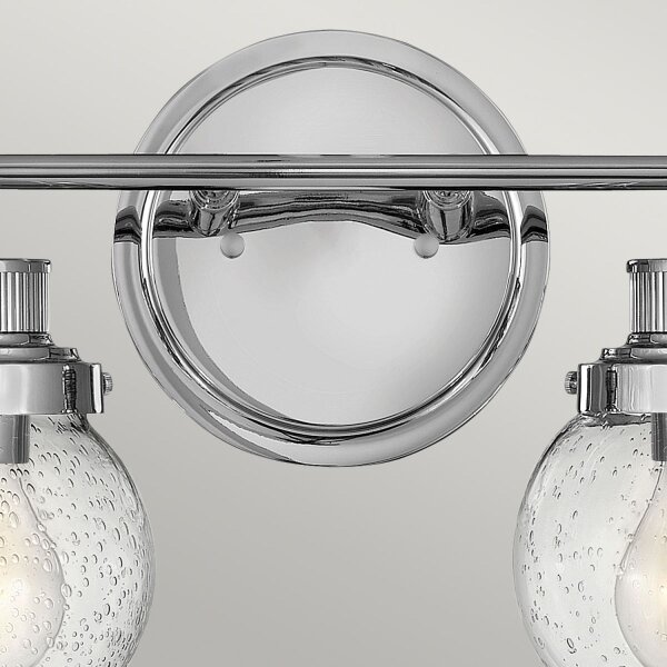 Lampe de salle de bain métal verre E27 IP44 L : 37,3 cm Vintage